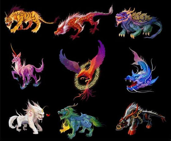 Chinese Nine Dragons Symbols - 2012 Chinese Dragon Lunar New Year